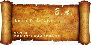 Barna Alícia névjegykártya